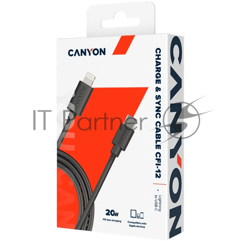 Кабель Type C to lightning ,5V3A, 9V2.22A ,PD20W, power cord:18AWG*4C, Signal cord:28AWG*4C, data transfer speed:8M/s, OD4.5MM,2M, PVC, black, Rohs