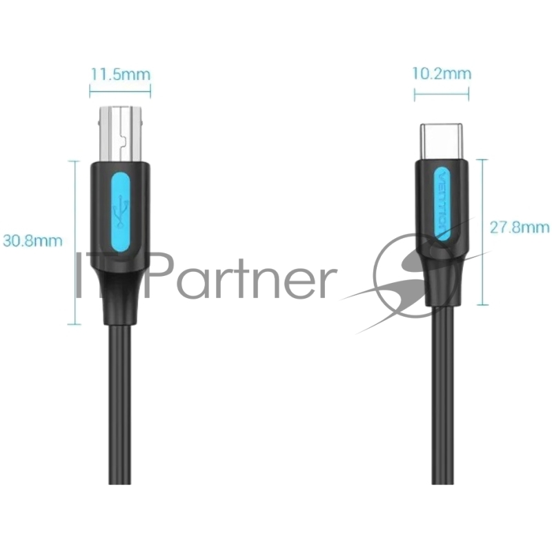Кабель Vention USB 2.0 Type C M/BM - 2 м.