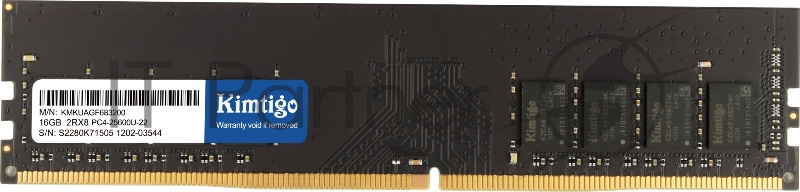 Модуль памяти DDR 4 DIMM 16Gb PC25600, 3200Mhz, KIMTIGO (KMKUAGF683200) (retail)