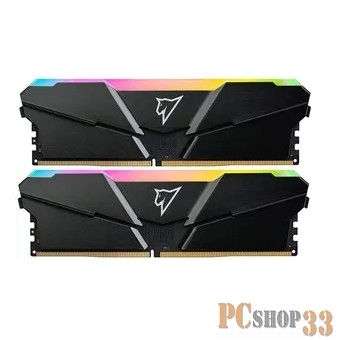 Модуль памяти DDR 4 DIMM 32Gb (16Gbx2) PC25600, 3200Mhz, Netac Shadow NTSRD4P32DP-32E, RGB, CL16 Grey, 1.35V, с радиатором