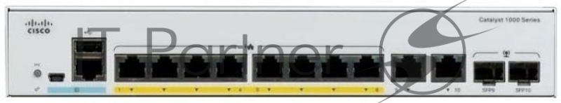 Коммутатор Cisco Catalyst 1000 8port GE, Ext PS, 2x1G SFP