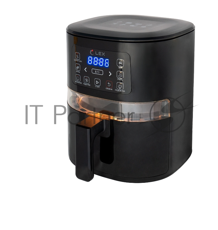 Аэрогриль LEX LXAF5405 1600 Вт. 4 л. 5 программ, сенсорный, черный, аэрофритюрница