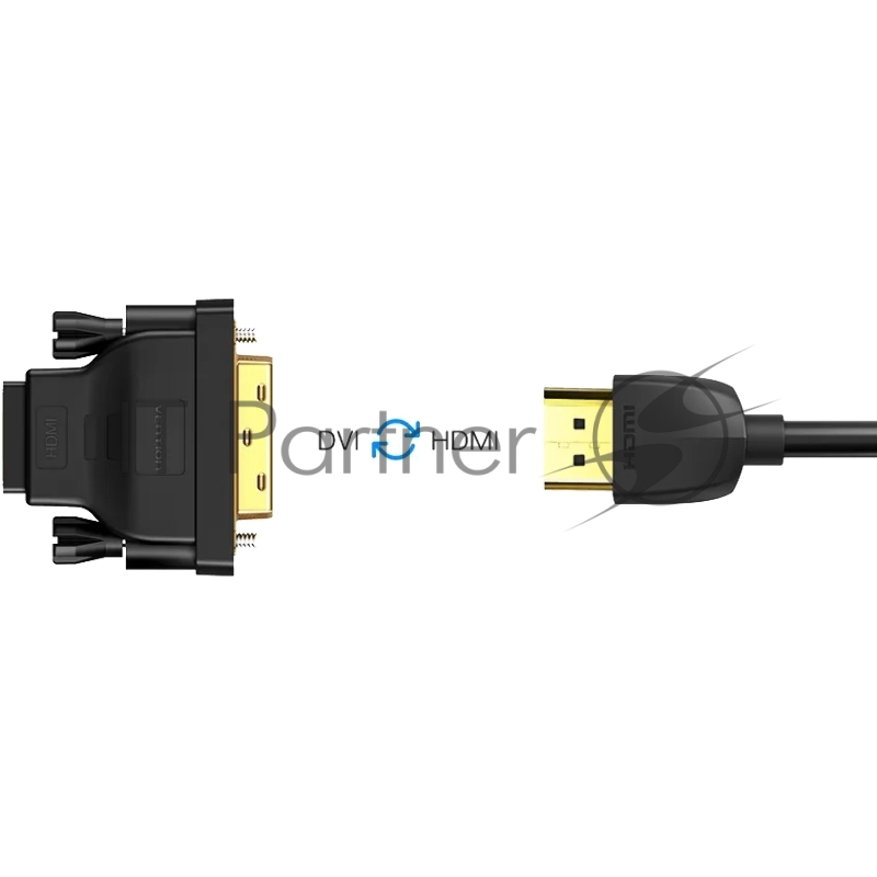 Адаптер-переходник Vention DVI 24+1 M/ HDMI 19F