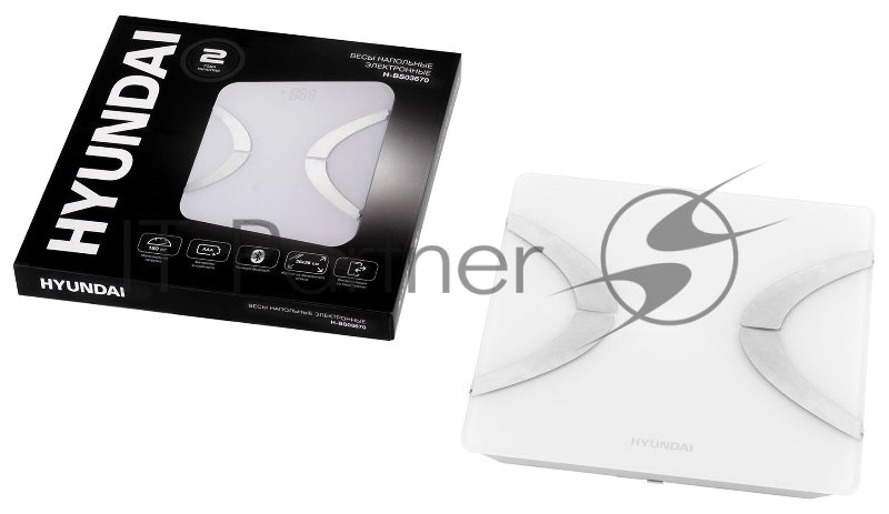 Весы напольные электронные Hyundai H-BS03670 макс.180кг белый