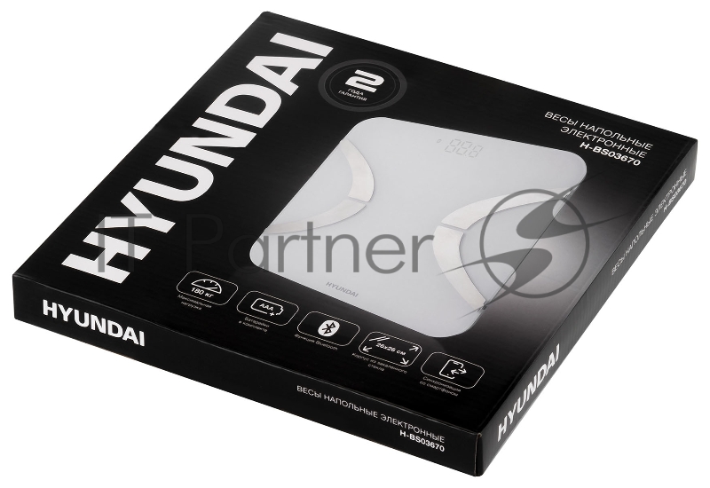 Весы напольные электронные Hyundai H-BS03670 макс.180кг белый