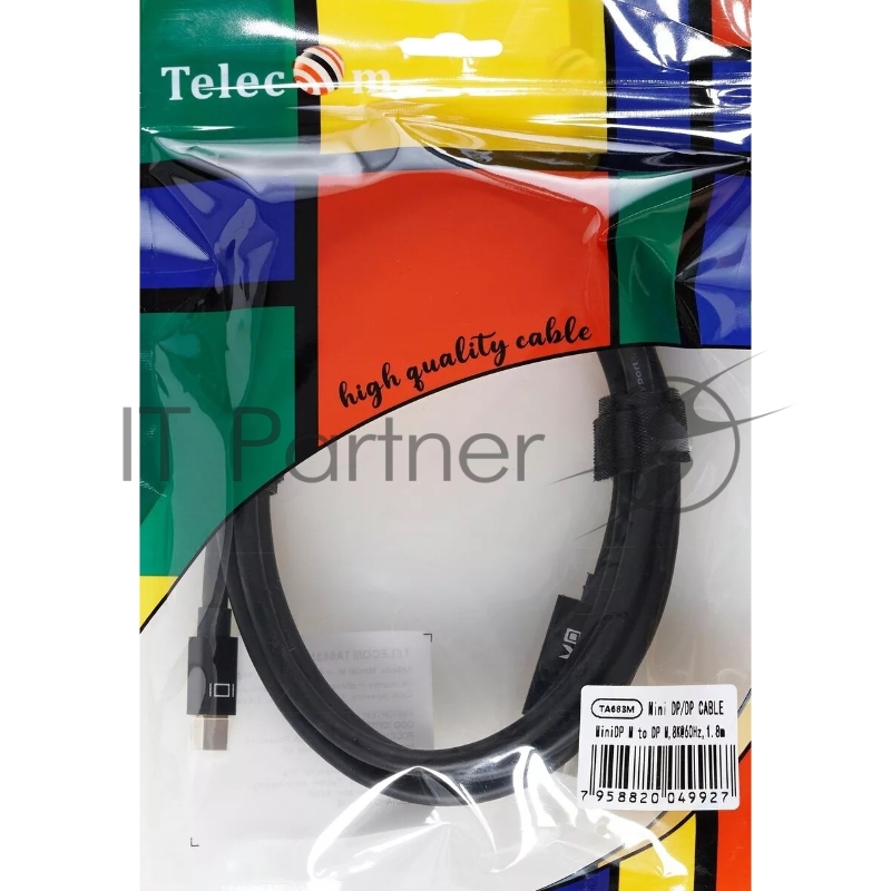 Кабель 1.4V Mini DisplayPort M <--> Display Port M 1,8м 4K@120HZ 8K@60HZ Telecom (TA683M-1.8M)