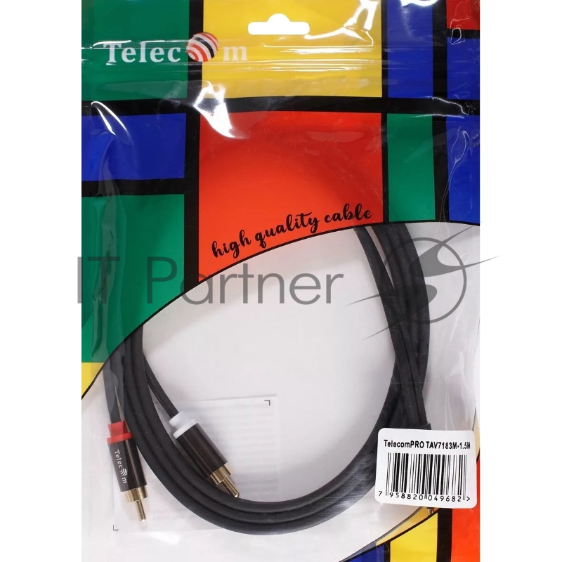 Кабель соединит 3.5 Jack (M) - 2xRCA (M), 1.5м Telecom PRO <TAV7183M-1.5M>