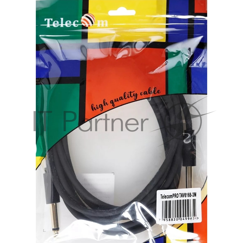 Кабель-соединит 6.35ST(M)/6.35 ST(M), 3м, Telecom PRO <TAV6166-3M>