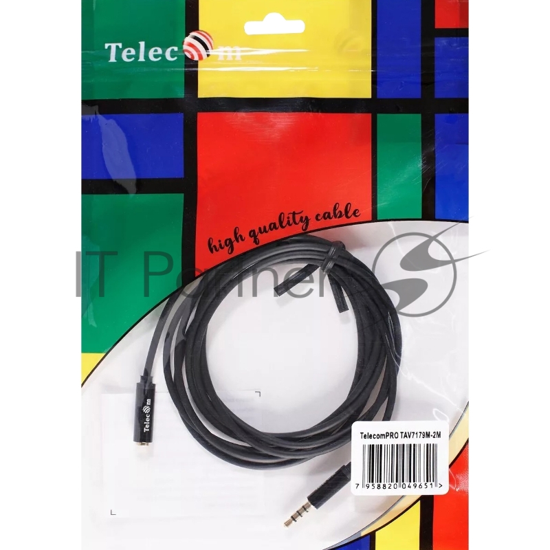 Кабель удлинит 3.5 Jack (M) - 3.5 Jack (F), 2м Telecom PRO <TAV7179M-2M>