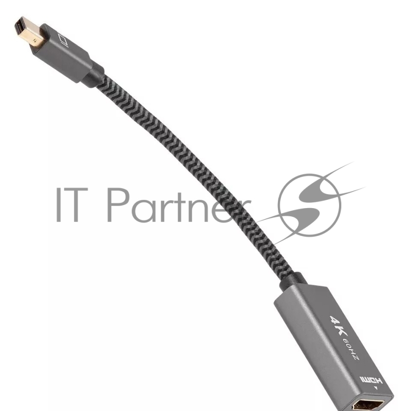 Адаптер miniDP --> HDMI-F 0.15м , оплетка, 4K@60Hz, Telecom (TA565)