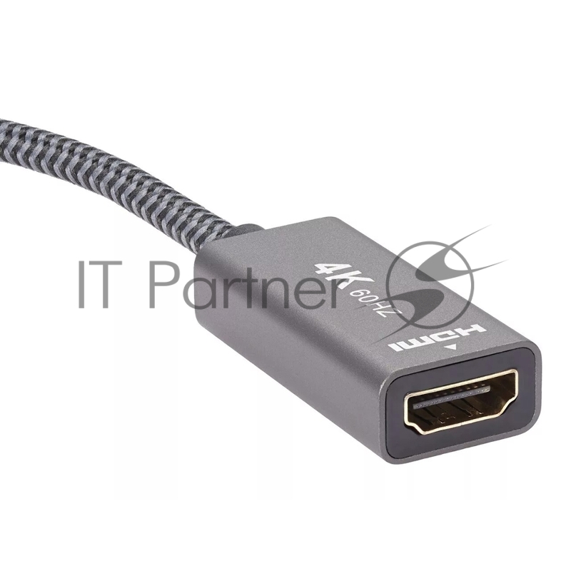 Адаптер miniDP --> HDMI-F 0.15м , оплетка, 4K@60Hz, Telecom (TA565)