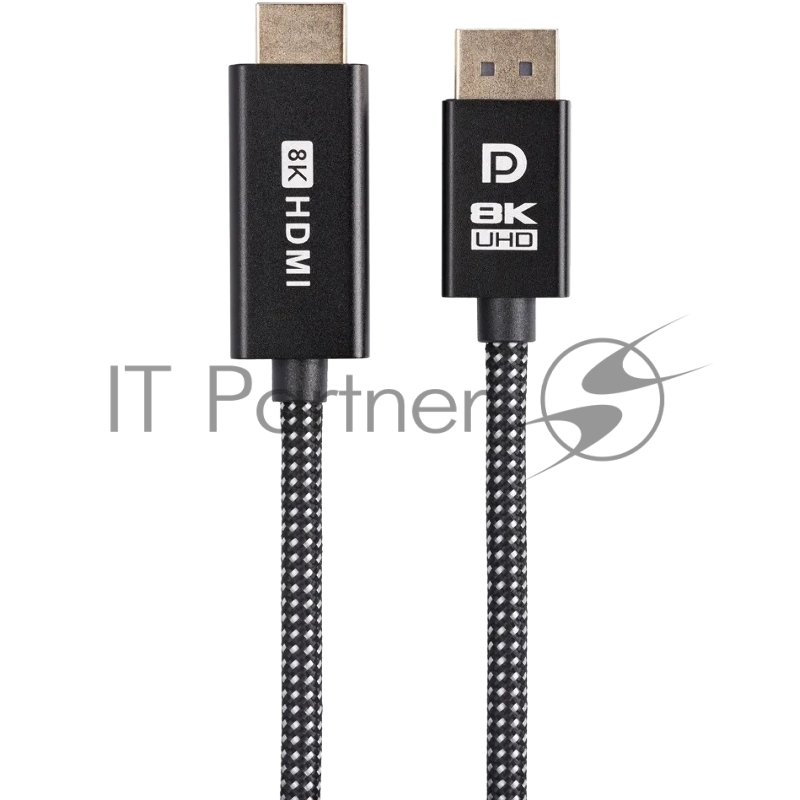 Кабель DisplayPort M-> HDMI M 4K@120Hz/8K@30Hz 1.8m Telecom,оплетка (TA815M-1.8M)