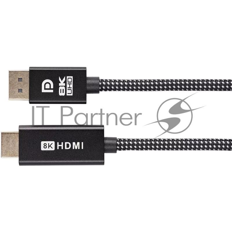 Кабель DisplayPort M-> HDMI M 4K@120Hz/8K@30Hz 1.8m Telecom,оплетка (TA815M-1.8M)