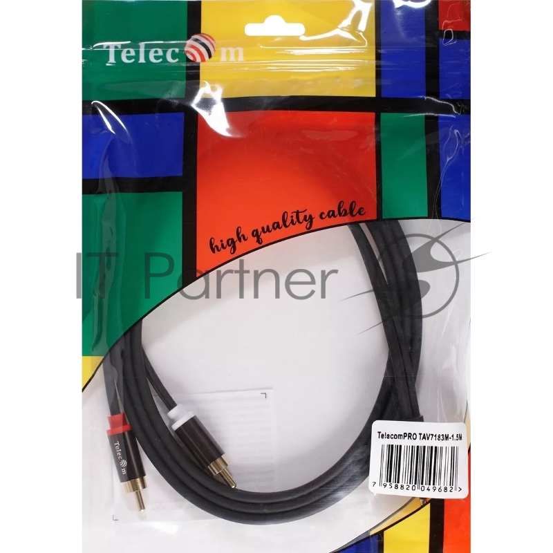 Кабель соединит 3.5 Jack (M) - 2xRCA (M), 3м Telecom PRO <TAV7183M-3M>