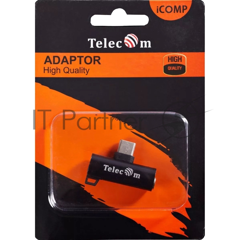 Переходник USB3.1 Type-C 2 in 1 audio+PD charging черный <TA433-B>