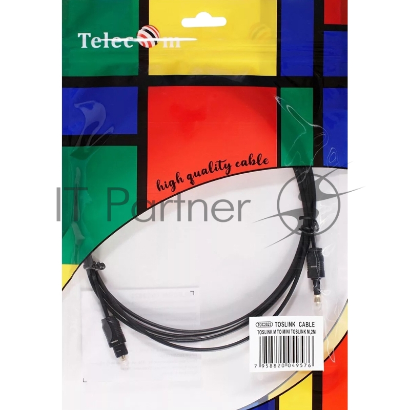 Оптический кабель (Toslink)-M -- >(Toslink)-miniM ,2m, Telecom <TOC2023-2M>