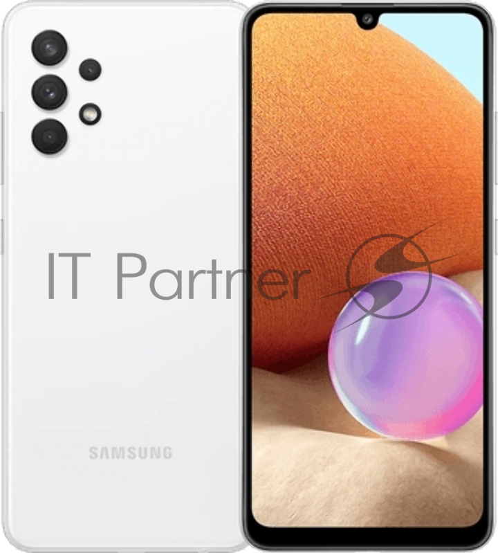 Смартфон Samsung SM-A325F Galaxy A32 128Gb 6Gb белый моноблок 3G 4G 2Sim 6.4 1080x2400 Android 11 64Mpix 802.11 a/b/g/n/ac NFC GPS GSM900/1800 GSM1900 TouchSc microSD max1024Gb