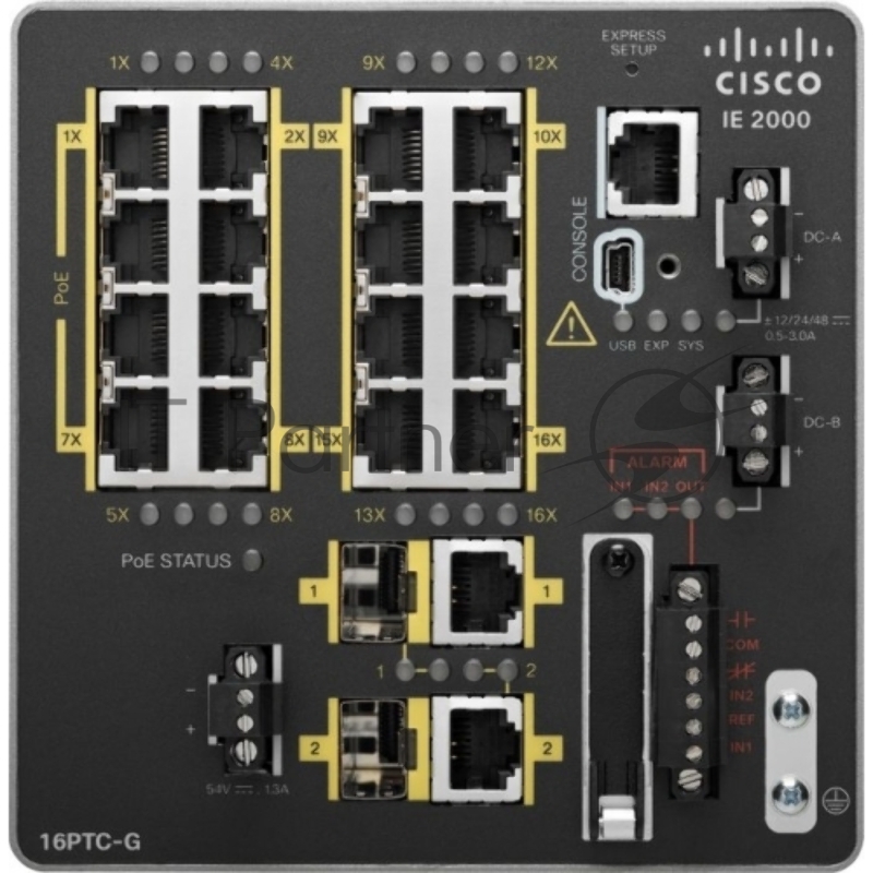 Коммутатор Cisco IE2000 w/ 16FE Copper (4 PoE+) & 2GE uplinks (Lan Lite Base)