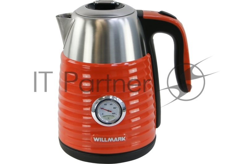 Чайник эл. WILLMARK WEK-1738PST (1.7л, двойные стенки, эффект термоса, термометр, 2200Вт) Терракот