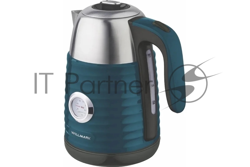 Чайник эл. WILLMARK WEK-1738PST (1.7л, двойные стенки, эффект термоса, термометр, 2200Вт) Изумрудный