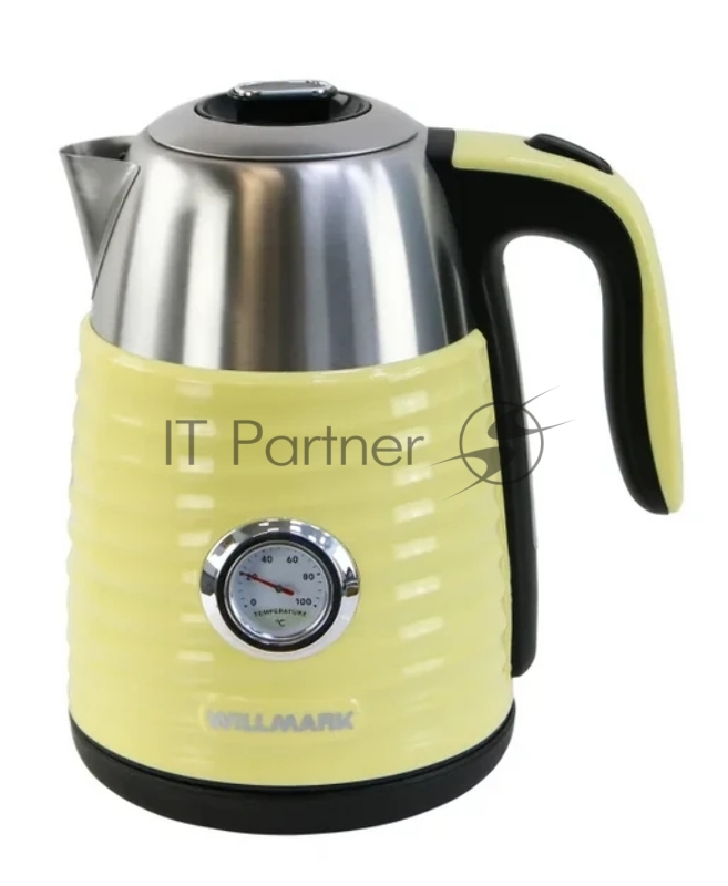 Чайник эл. WILLMARK WEK-1738PST (1.7л, двойные стенки, эффект термоса, термометр, 2200Вт) Желтый