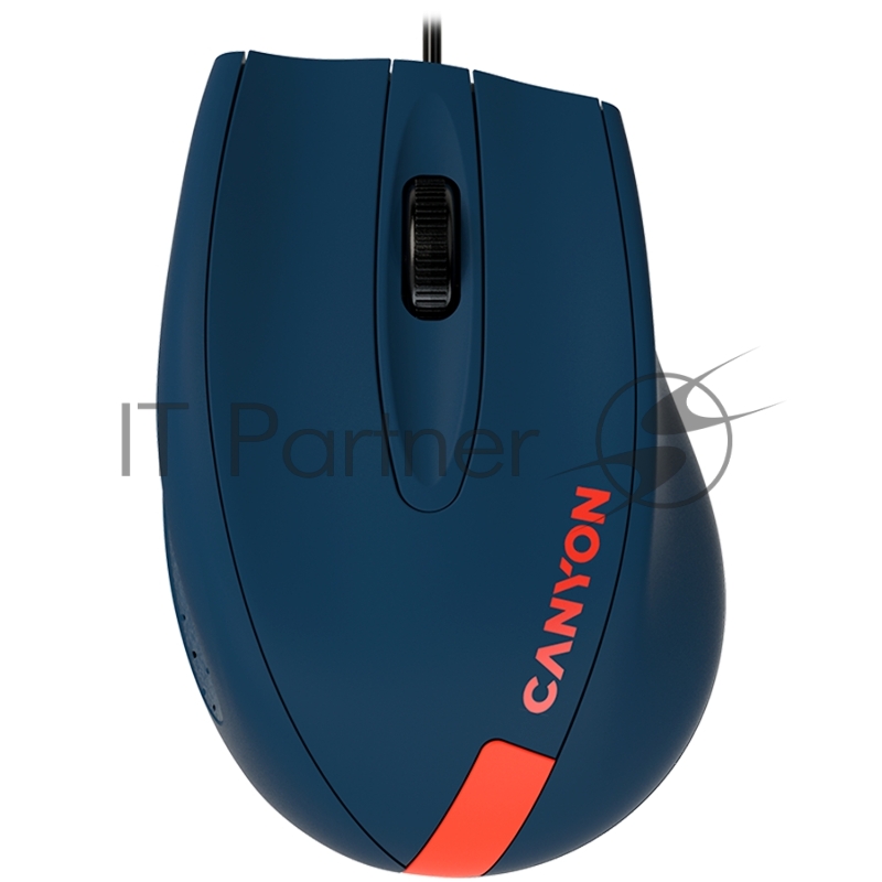 Мышь CANYON Wired Optical Mouse with 3 keys, DPI 1000 With 1.5M USB cable,Blue-Red,size 68*110*38mm,weight:0.072kg