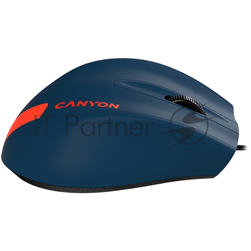 Мышь CANYON Wired Optical Mouse with 3 keys, DPI 1000 With 1.5M USB cable,Blue-Red,size 68*110*38mm,weight:0.072kg