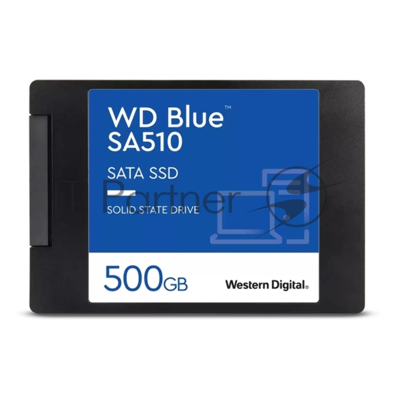 Накопитель WD SSD Blue SA510, 500GB, 2.5 7mm, SATA3, R/W 560/510MB/s, IOPs 90 000/82 000, TBW 200, DWPD 0.2 (12 мес.)