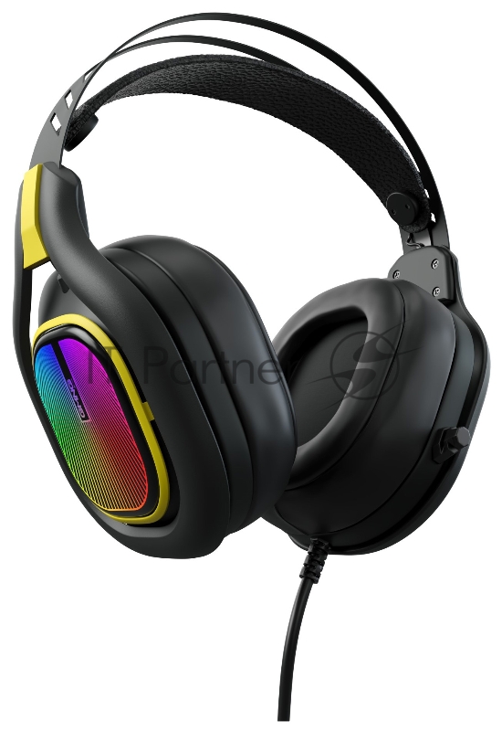 Наушники с микрофоном Oklick/Оклик GMNG HS-L630G черный/желтый 2.2м мониторные оголовье (1533561)