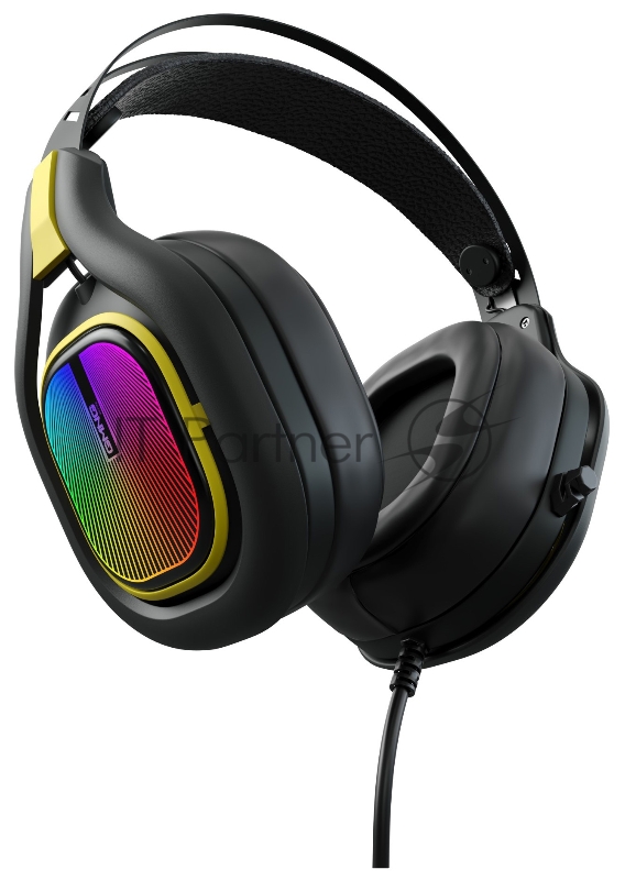 Наушники с микрофоном Oklick/Оклик GMNG HS-L630G черный/желтый 2.2м мониторные оголовье (1533561)