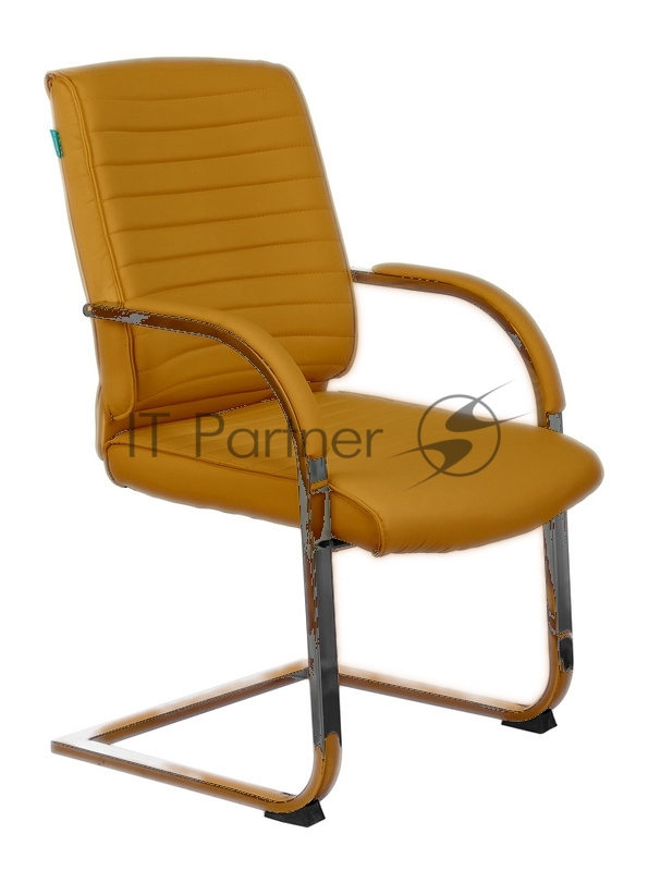 Кресло Бюрократ T-8010N-LOW-V оранжевый Orion-20 эко.кожа низк.спин. полозья металл хром