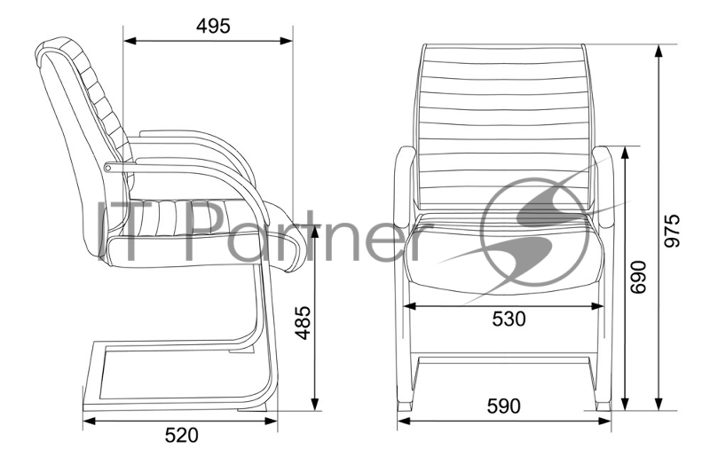 Кресло Бюрократ T-8010N-LOW-V оранжевый Orion-20 эко.кожа низк.спин. полозья металл хром