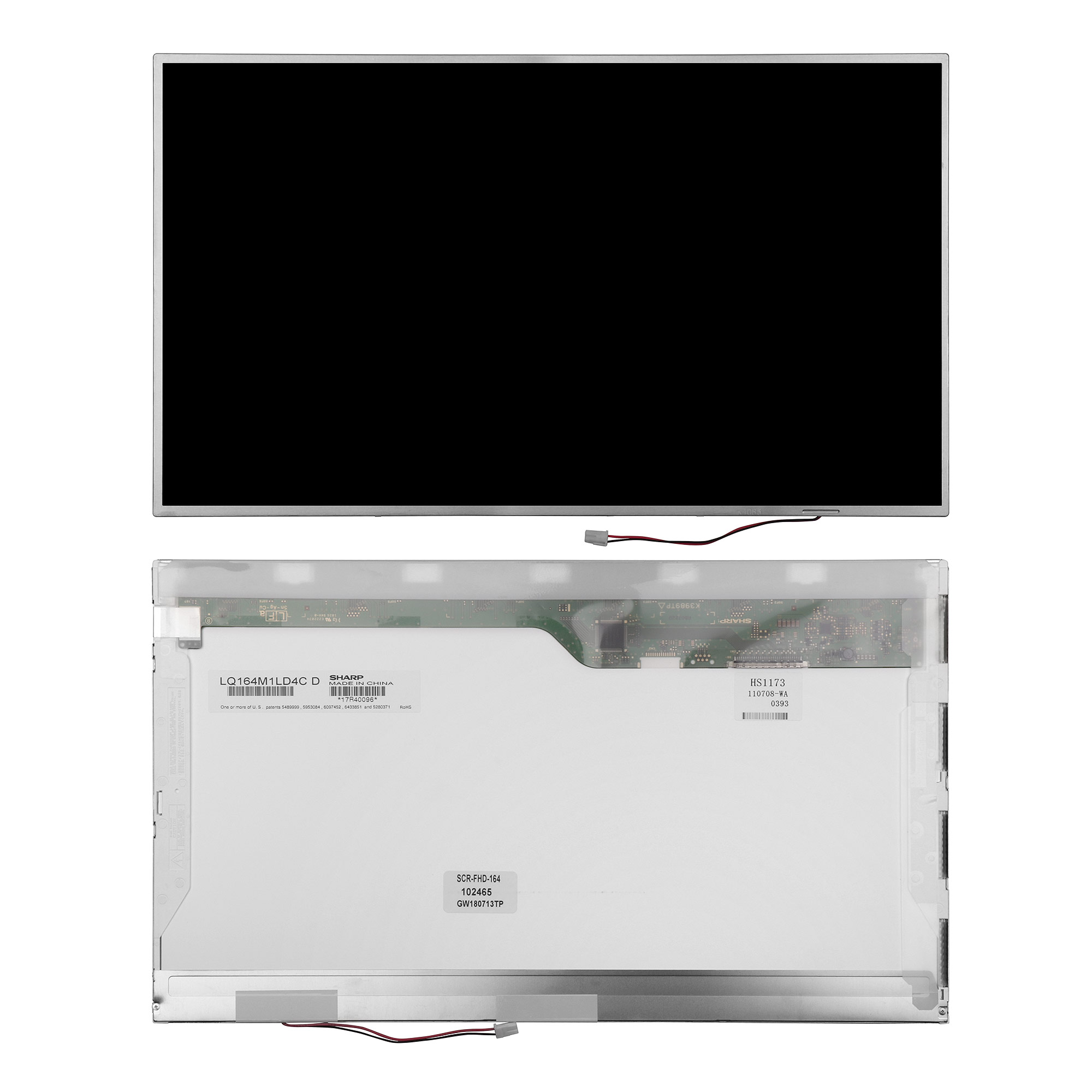 Матрица для ноутбука 16.4" 1920x1080 FHD, 30 pin 1-CCFL. LQ164M1LD4C D.