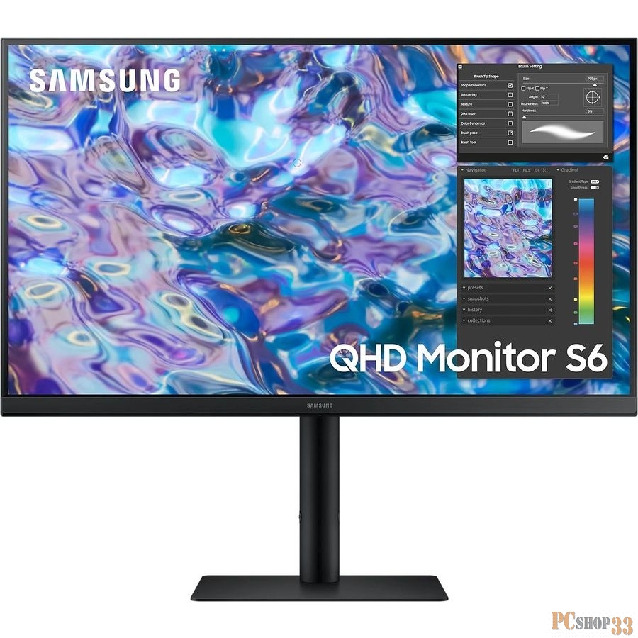 Монитор Samsung 27 LS27B610EQIXCI черный IPS LED 16:9 HDMI M/M матовая HAS Pivot 300cd 178гр/178гр 2560x1440 DisplayPort Ultra HD 2K (1440p) 5.4кг