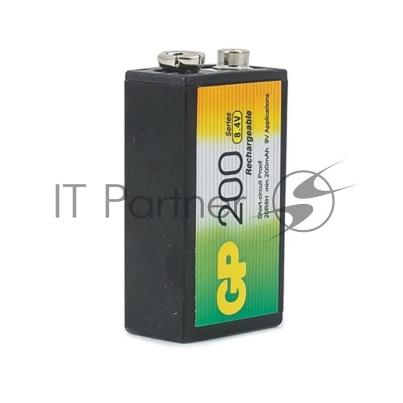 Батарейка аккумуляторная GP, Крона (20R8H, 6F22), Ni-Mh, 200 mAh, 1 шт., в блистере, 20R8H-2CRU1