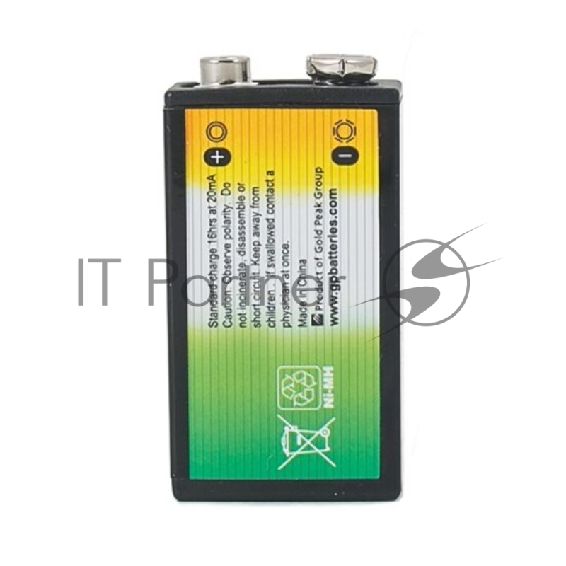 Батарейка аккумуляторная GP, Крона (20R8H, 6F22), Ni-Mh, 200 mAh, 1 шт., в блистере, 20R8H-2CRU1