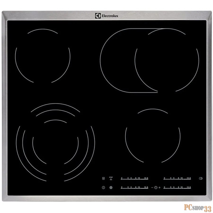 Встраиваемая варочная поверхность ELECTROLUX/ электрическая, 60 см, серебристая рамка, черный цвет