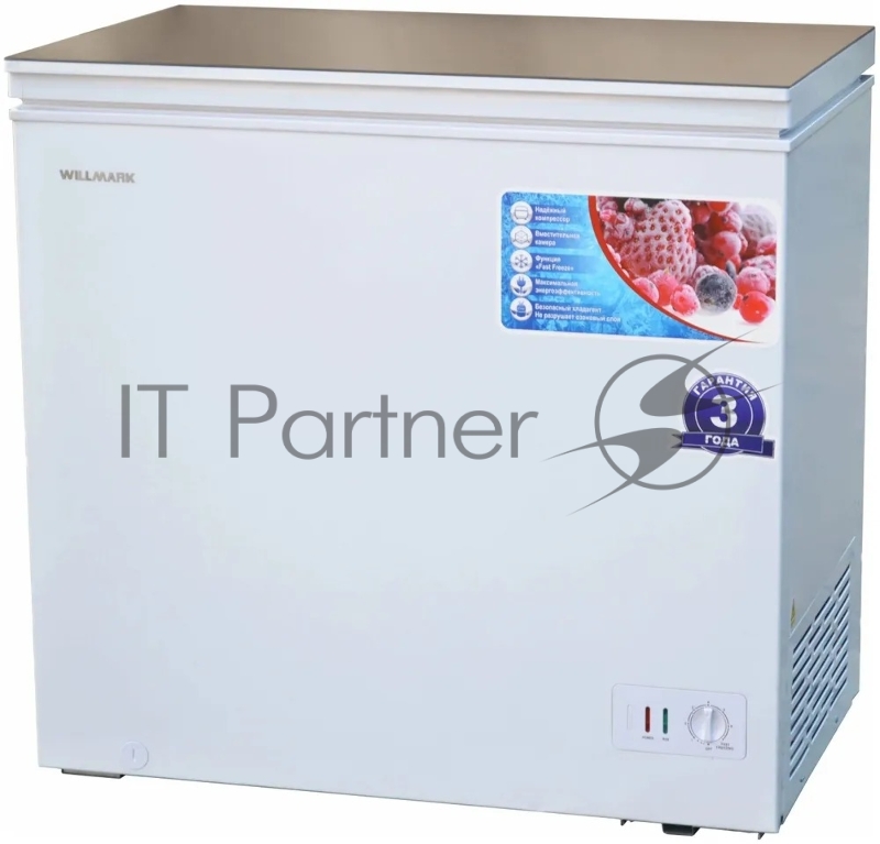 Морозильный ларь WILLMARK CF-310G (КОМПР. TOSHIBA, до -24С, 305л, 2 корз., стекл. крышка, гар.3года)