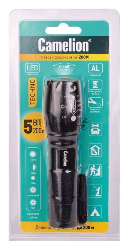 Фонарь ручной Camelion LED51530 черный 3Вт лам.:светодиод. AAAx3 (14536)