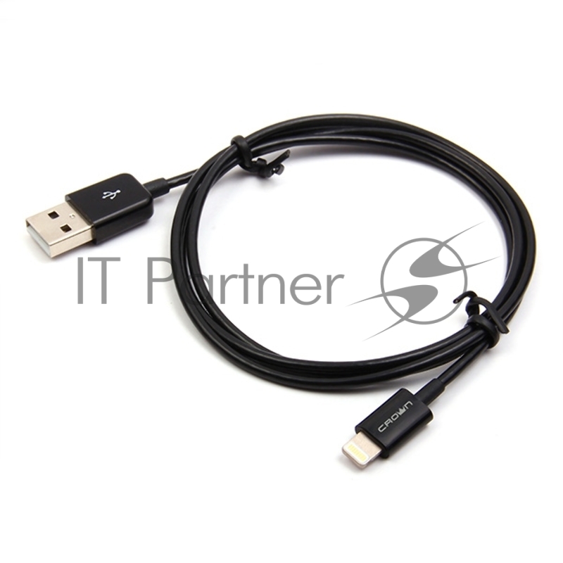 Кабель CROWN CMCA-UL-410 Black (Lightning-USB) (MFI, подходит для зарядки и передачи данных для Apple, длина 100см)