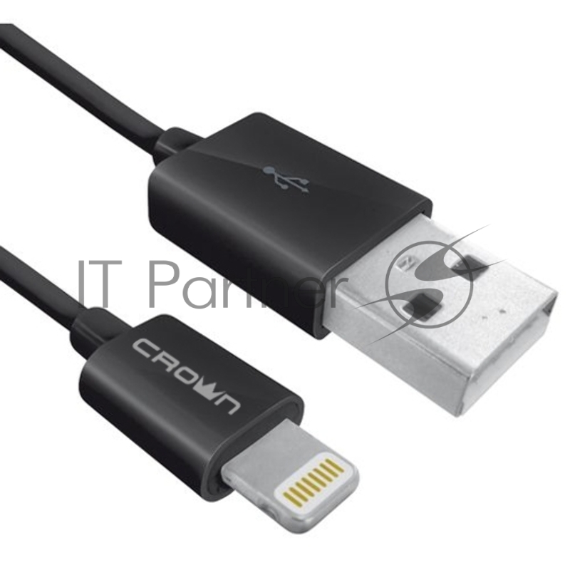 Кабель CROWN CMCA-UL-410 Black (Lightning-USB) (MFI, подходит для зарядки и передачи данных для Apple, длина 100см)