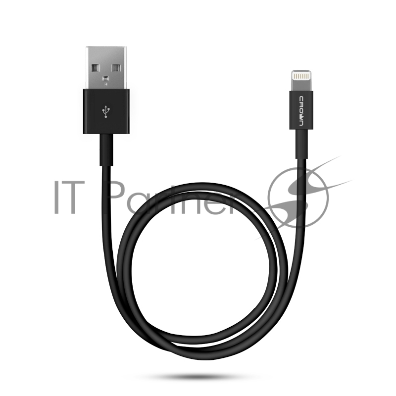 Кабель CROWN CMCA-UL-410 Black (Lightning-USB) (MFI, подходит для зарядки и передачи данных для Apple, длина 100см)