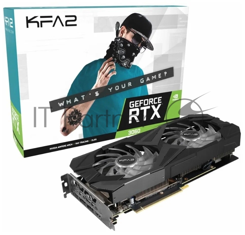 Видеокарта PCIE16 RTX3060 12GB LHR RTX 3060 X BLACK 12GB KFA2