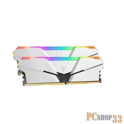 Модуль памяти DDR4 Netac Shadow RGB 16GB (2x8GB) 3200MHz CL14 1.35V / NTSRD4P32DP-16S / Silver / with radiator