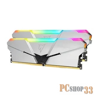 Модуль памяти DDR4 Netac Shadow RGB 16GB (2x8GB) 3200MHz CL14 1.35V / NTSRD4P32DP-16S / Silver / with radiator