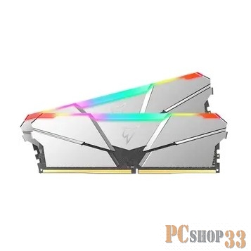 Модуль памяти DDR4 Netac Shadow RGB 16GB (2x8GB) 3200MHz CL14 1.35V / NTSRD4P32DP-16S / Silver / with radiator