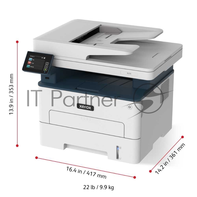 МФУ Xerox B235 Print/Copy/Scan/Fax, Up To 34 ppm, A4, USB/Ethernet And Wireless, 250-Sheet Tray, Automatic 2-Sided Printing, 220V