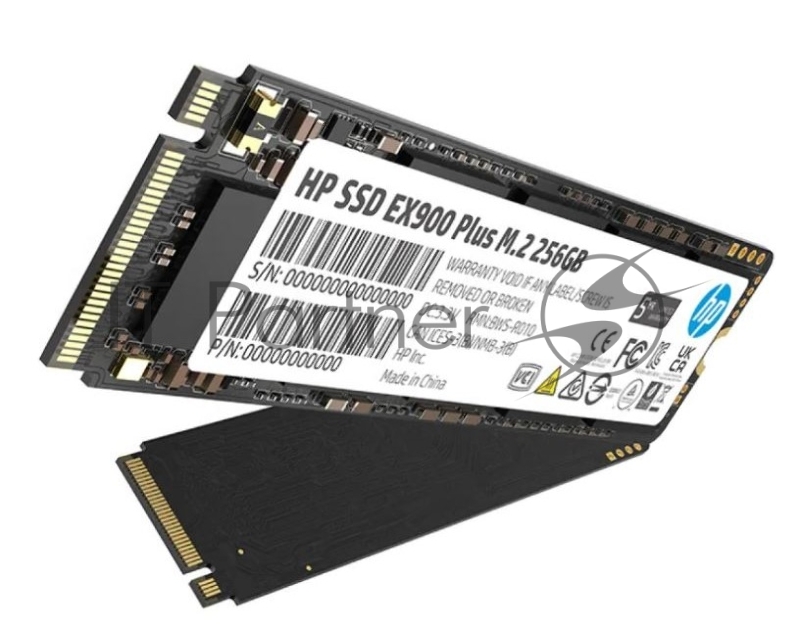 Накопитель SSD M.2 HP 256Gb EX900 Plus Series <35M32AA#ABB> (PCI-E 3.0 x4, up to 2000/1300MBs, 3D NAND, 100TBW, NVMe, 22х80mm)