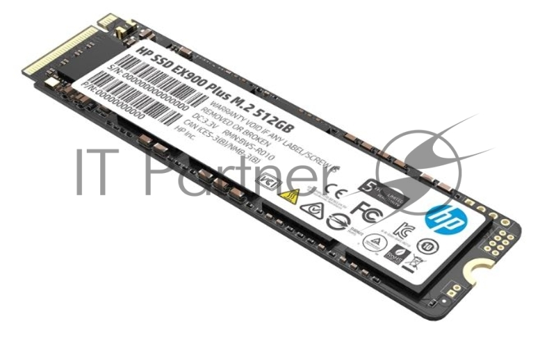 Накопитель SSD M.2 HP 512Gb EX900 Plus Series <35M33AA#ABB> (PCI-E 3.0 x4, up to 3200/2200MBs, 3D NAND, 200TBW, NVMe, 22х80mm)