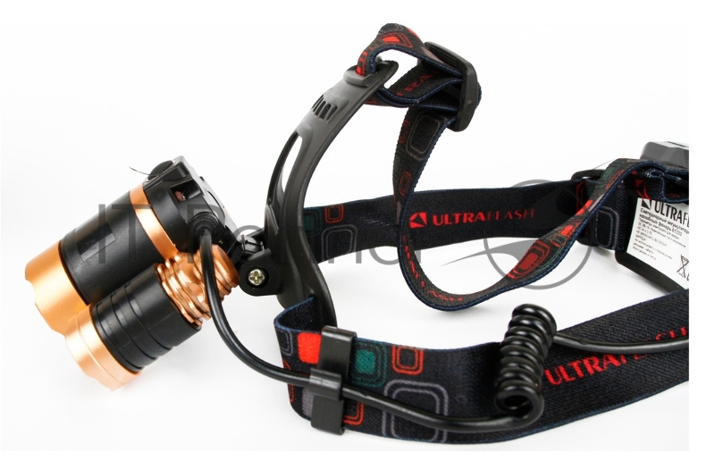 Фонарь налобный Ultraflash E1333 черный 4Вт лам.:светодиод. встроенный аккумулятор (13903)